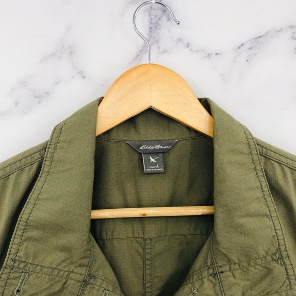 Eddie Bauer Army Green Utility Jacket - Picture 2 of 4